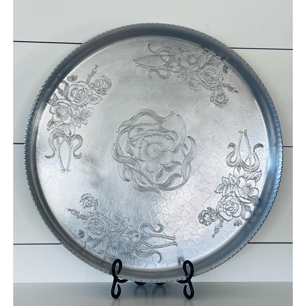 Intage Hand Forged Aluminum Serving Tray